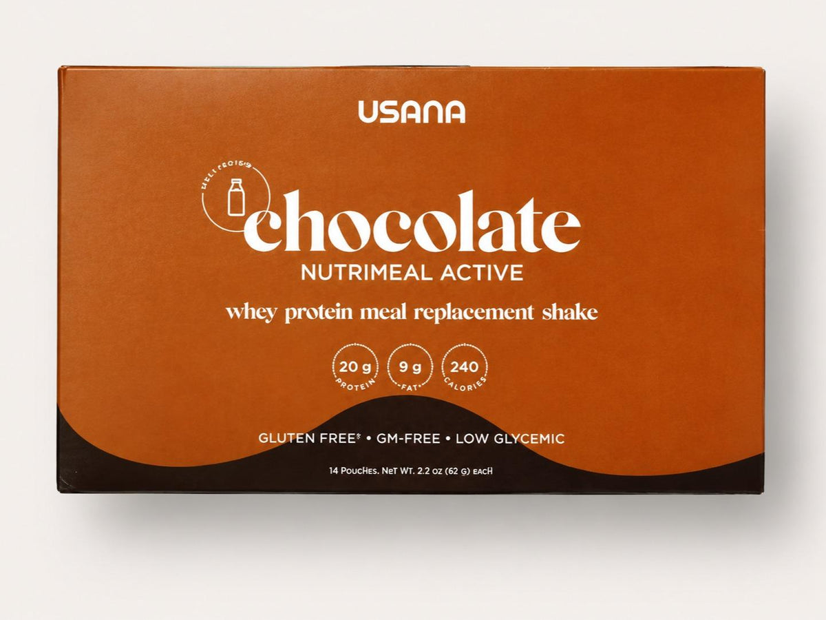 USANA Nutrimeal Active Whey Protein Nutrition Shake Chocolate | Protein Fiber Nutrition Shake Daily Wellness Essential Nutrients Cellular Nutrition Daily Nutrition Nutritional Wellness Dietary Supplement Vanilla Chocolate Strawberry