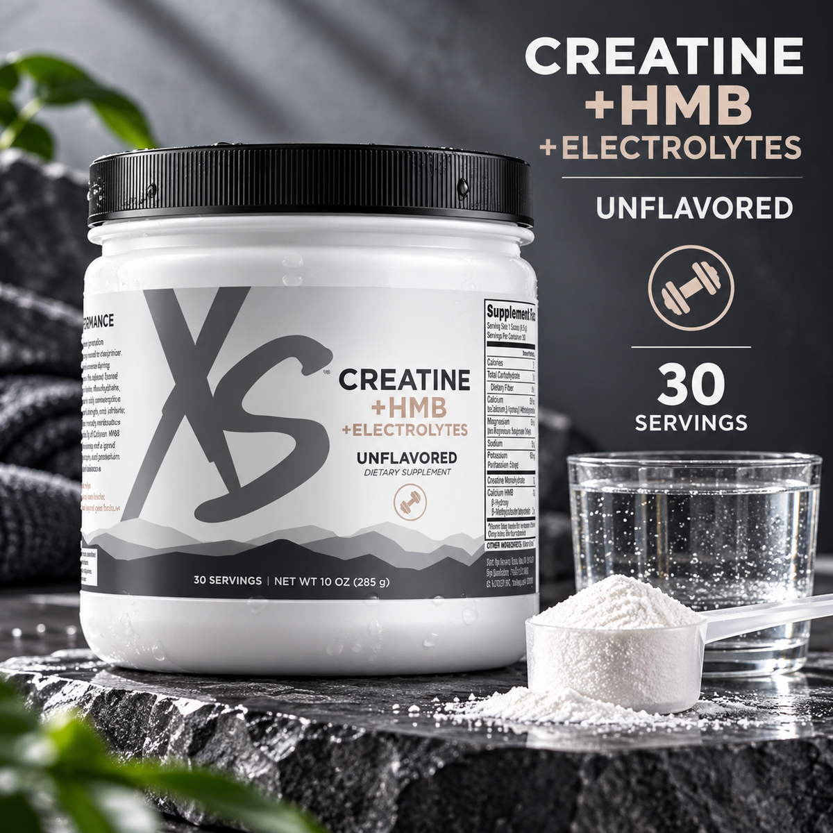 Amway XS Creatine+ Triple Action Formula | Unflavored Creatine Powder Calcium HMB Electrolytes Dietary Supplement Essential Nutrients Daily Wellness Cellular Nutrition Daily Nutrition Nutritional Wellness