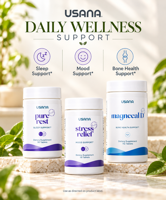 USANA Find Your Zen Bundle | Mood, Stress & Sleep Support Set | Melatonin Botanical Formula Probiotic Nutrients | USANA Wellness Products | Daily Routine Collection | Nighttime Formula | Original USANA Product Set for Adults | Complete Wellness Bundle Set