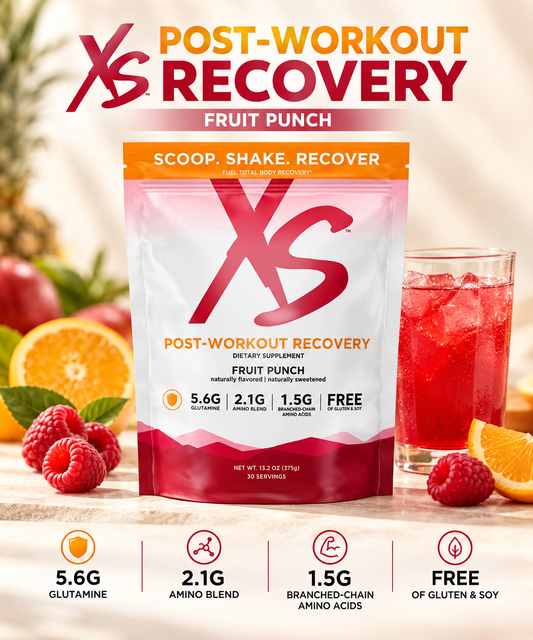 Amway XS Post-Workout Recovery Fruit Punch | 30 Servings | Recovery Drink Mix | Fruit Punch Flavor | Drink Mix Powder | Single-Serve Drink Mix | XS Sports | Post-Workout Drink | 30 Servings | Fruit Punch Beverage | Ready-to-Mix Formula | Original XS