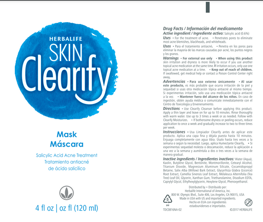 Herbalife SKIN Clearify Mask: Acne-Fighting Clay Mask with Salicylic Acid & Botanicals – 120 ml