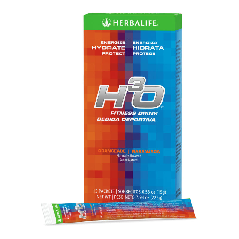 H³O® Fitness Drink – Orangeade (15 Packets) | Rapid Hydration + Antioxidant Support for Active Lifestyles