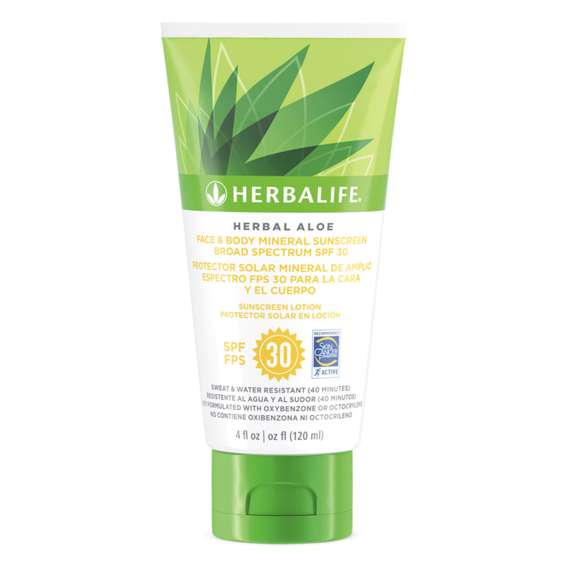 Herbal Aloe Face & Body Mineral Sunscreen SPF 30 – Broad Spectrum Sun Protection with Aloe for All-Day Hydration