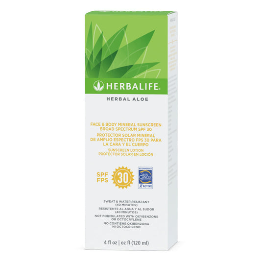 Herbalife Herbal Aloe Face & Body Mineral Sunscreen SPF 30 – Broad Spectrum Sun Protection with Aloe for All-Day Hydration