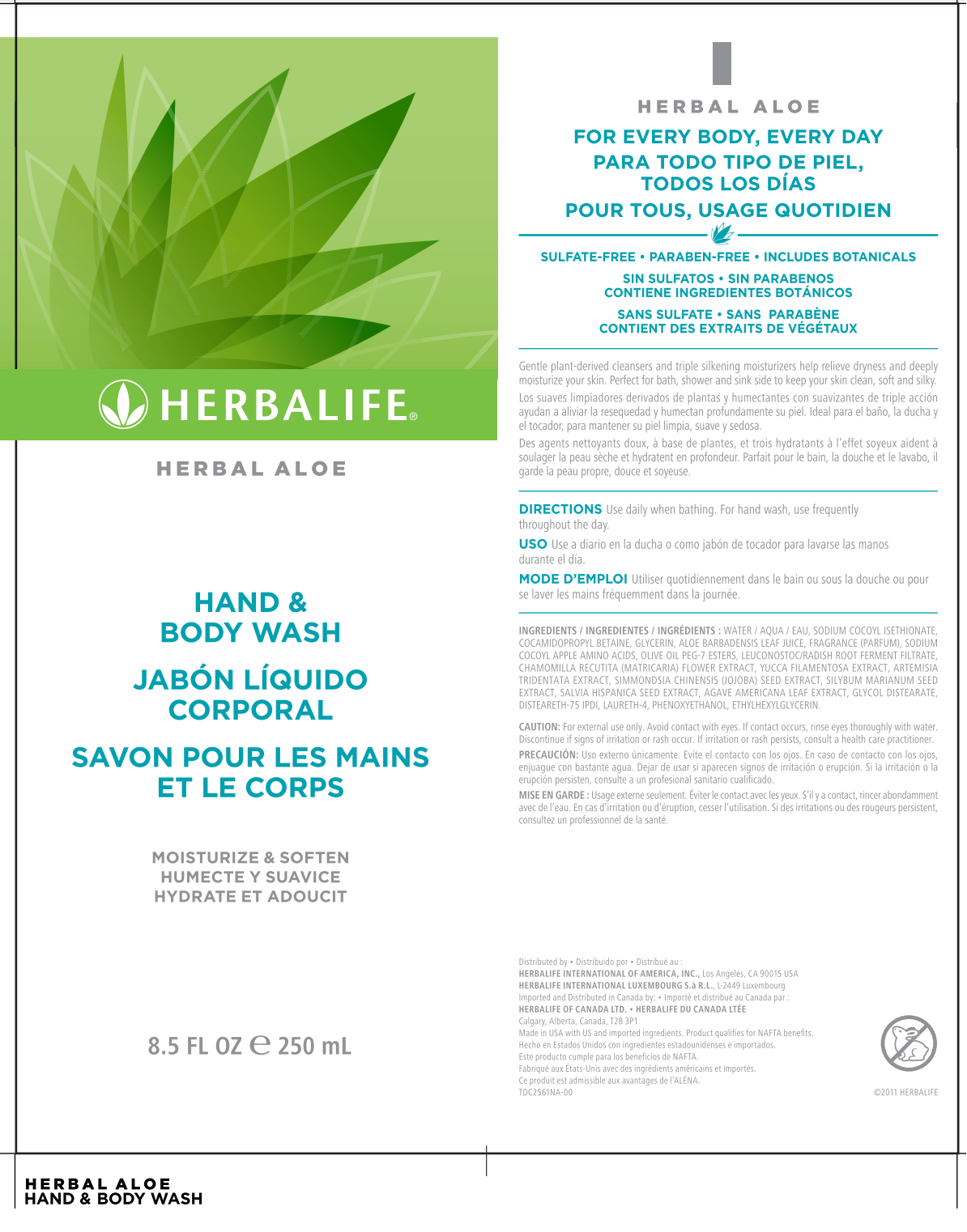 Herbal Aloe Hand & Body Wash – Gentle, Moisturizing Cleanser with Aloe for Daily Use