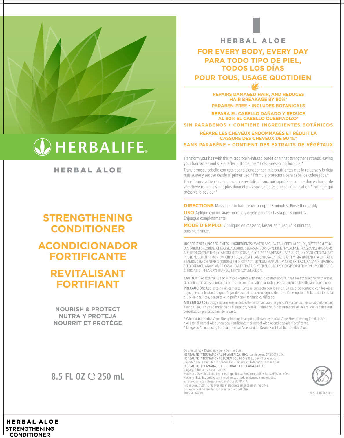 Herbal Aloe Strengthening Conditioner – Microprotein-Enriched Conditioner to Strengthen & Repair Damaged Hair