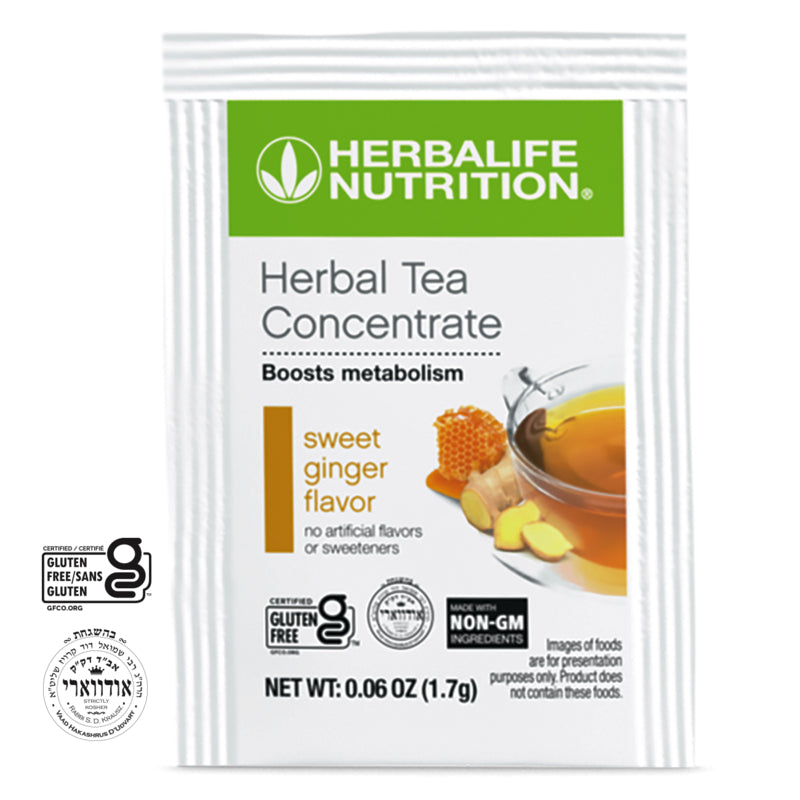 Herbal Tea Concentrate: Sweet Ginger – Metabolism-Boosting & Energizing Tea with Non-GMO Ingredients (30 Packets)