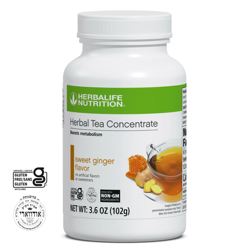 Herbal Tea Concentrate: Sweet Ginger – Metabolism-Boosting & Antioxidant-Rich Tea with Non-GMO Ingredients (Canister)