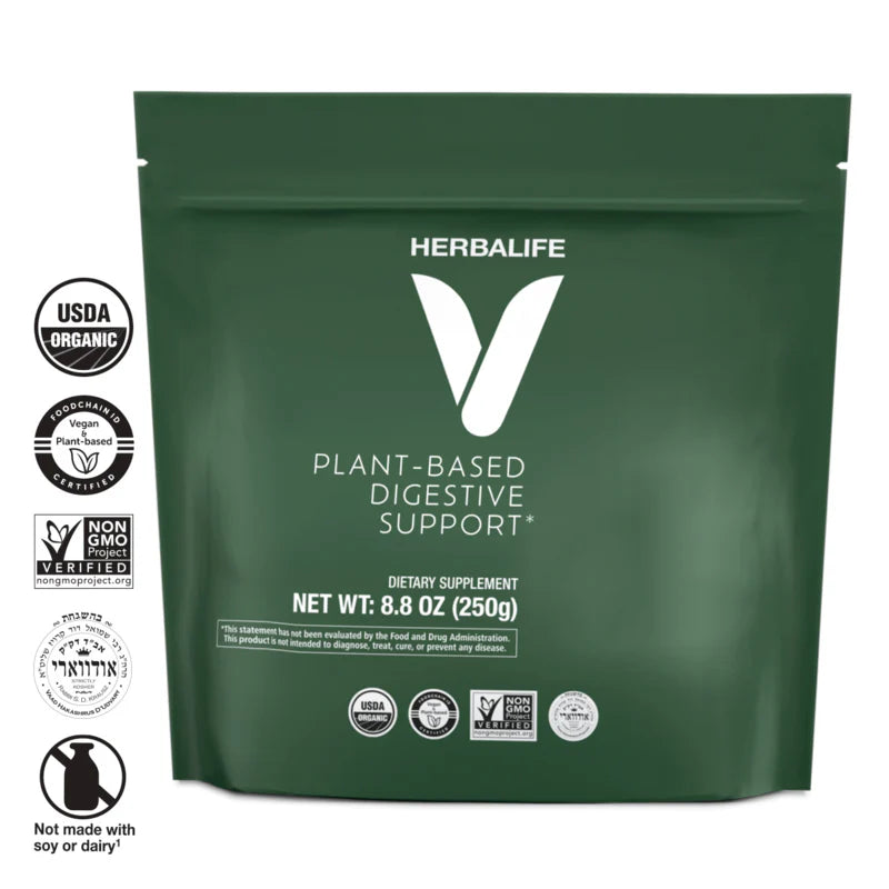 Herbalife V Plant-Based Digestive Support – 20 Servings | Organic Fiber Blend for Gut Health & Regularity