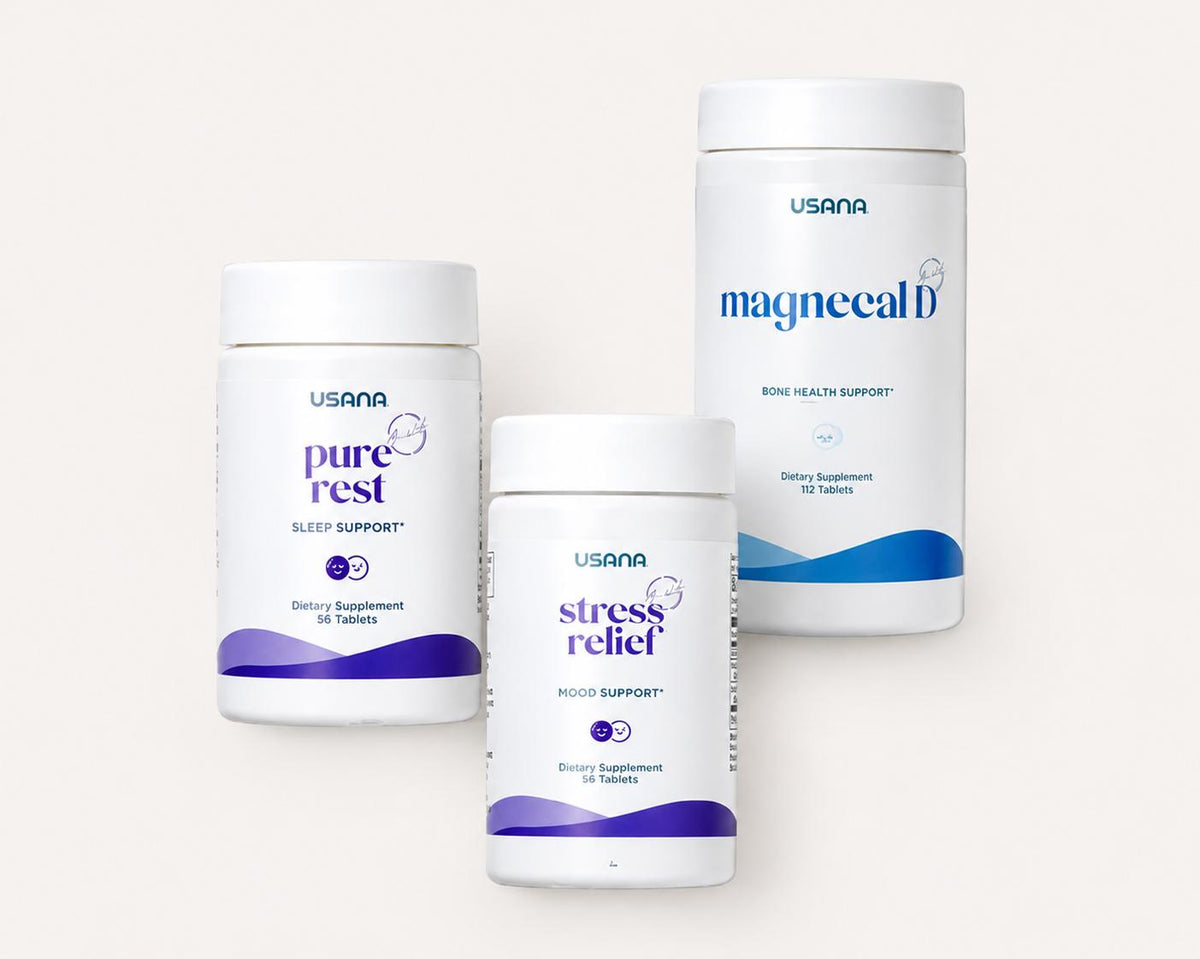 USANA Find Your Zen Bundle | Mood, Stress & Sleep Support Set | Melatonin Botanical Formula Probiotic Nutrients | USANA Welln