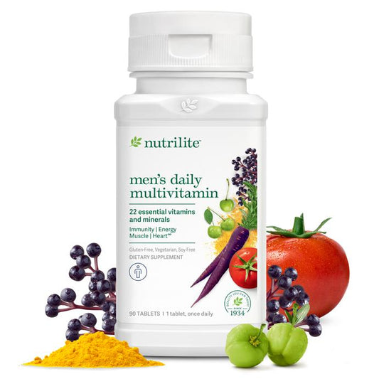 Amway Nutrilite Men’s Daily Multivitamin Tablets 90 Tablets | Plant Nutrients & 22 Essential Nutrients | Men’s Vitamin Formula with Vitamins Minerals Nutrient Ingredients Nutrilite Men’s Daily Multivitamin Dietary Nutrition Product