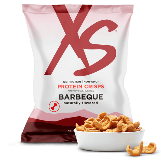 Amway XS Protein Crisps Barbeque | 12 g Pea Protein | Barbeque Flavor | 12 Bags | Pea Protein Crisps | Protein Snack Crisps | Crunch Snack | XS Protein | 12 Count | Barbeque Snack | Pea Protein Snack | Original XS Product | Ready-to-Eat | Savory Snack New