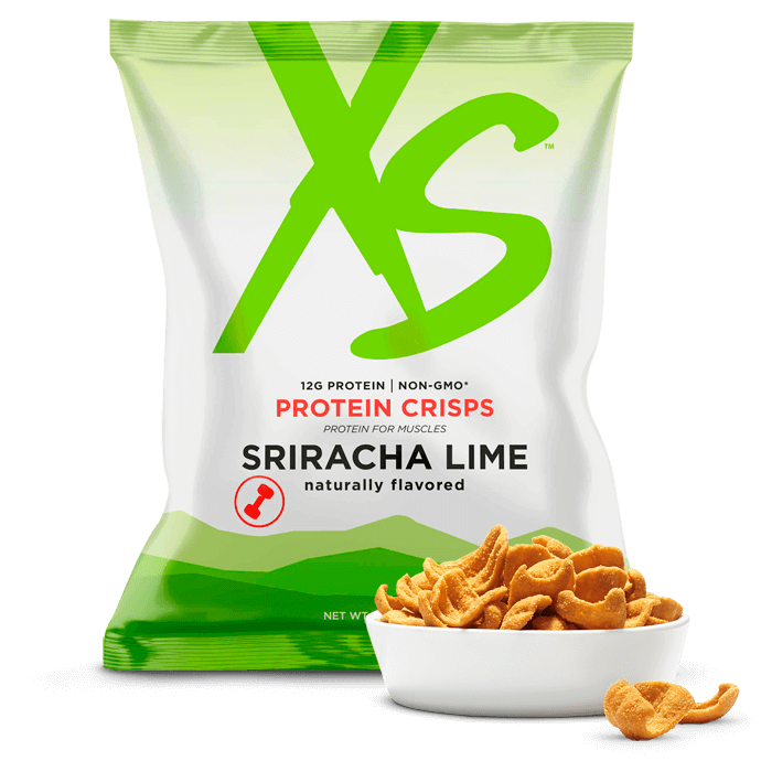 Amway XS Protein Crisps Sriracha Lime | 12 Bags | 12 g Pea Protein Per Serving | Pea Protein Crisps | Sriracha Lime Flavor | Protein Snack Crisps | Pea Protein Snack | 12 Count | XS Protein | Ready-to-Eat Snack | Savory Crisps | Original XS Product
