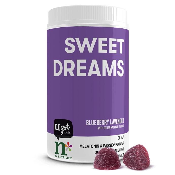 Amway n by Nutrilite Sweet Dreams Sleep Gummies 30 Servings | Melatonin & Passionflower | Blueberry Lavender Flavor | Pectin Gummies | 30 Gummies | Individual Gummies | Nutrilite Sweet Dreams | Original Formula for Adults | Nighttime Product | 30 Servings