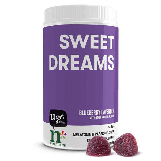 Amway n by Nutrilite Sweet Dreams Sleep Gummies 30 Servings | Melatonin & Passionflower | Blueberry Lavender Flavor | Pectin Gummies | 30 Gummies | Individual Gummies | Nutrilite Sweet Dreams | Original Formula for Adults | Nighttime Product | 30 Servings