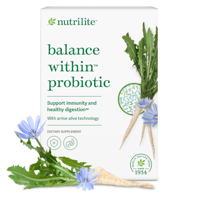 Nutrilite Balance Within Probiotic Stick Packs 30 Count | Probiotic Supplement with Prebiotic Fiber | Daily Probiotic Stick Packs | Powdered Probiotic Formula | Individual Stick Packs for Everyday Nutrition Routine | 30 Count Pack | Prebiotic Fiber Powder