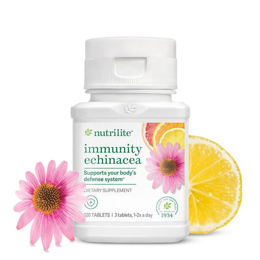 Amway Nutrilite Immunity Echinacea 120 Tablets | Farm-Grown Echinacea Extract | Plant-Based Formula | Echinacea Tablets | Nutrilite Echinacea | 120 Tablets | Botanical Ingredients | Vegetarian | Gluten Free | Original Formula for Adults | Nutrilite