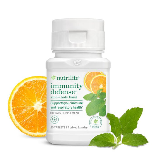 Amway Nutrilite Immunity Defense Zinc + Holy Basil 60 Tablets | Zinc with Holy Basil & Orange Bioflavonoids | Plant-Based Formula | Zinc Tablets | Holy Basil Extract | 60 Tablets | Nutrilite Zinc Formula Botanical Ingredients | Original Formula for Adults