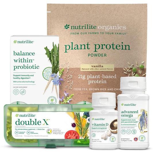 Amway Nutrilite Walking to Bronze Bundle | Daily Wellness Supplement Bundle | Active Lifestyle Nutrition Pack | Collagen Peptides Beauty Drink Vitamin C Omega Nutritional Products Daily Care Collection