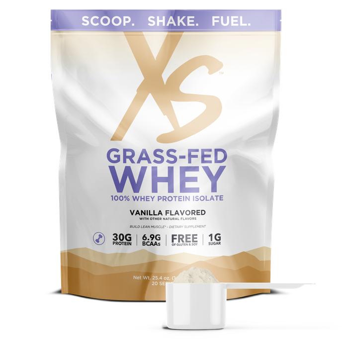 Amway XS Grass-Fed Whey Protein Vanilla | 30 g Protein | 20 Servings | Vanilla Flavor | Grass-Fed Whey Protein Powder | Whey 