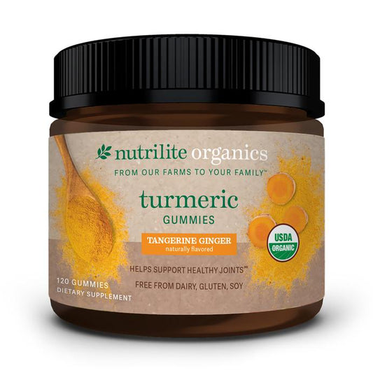 Amway Nutrilite Organics Turmeric Gummies 120 Gummies | Tangerine Ginger Flavor | Organic Turmeric Gummies with Curcumin | Plant-Based | Vegetarian | Nutrilite Organics | Turmeric Gummies | 120 Count | Tangerine Ginger | Original Formula for Adults