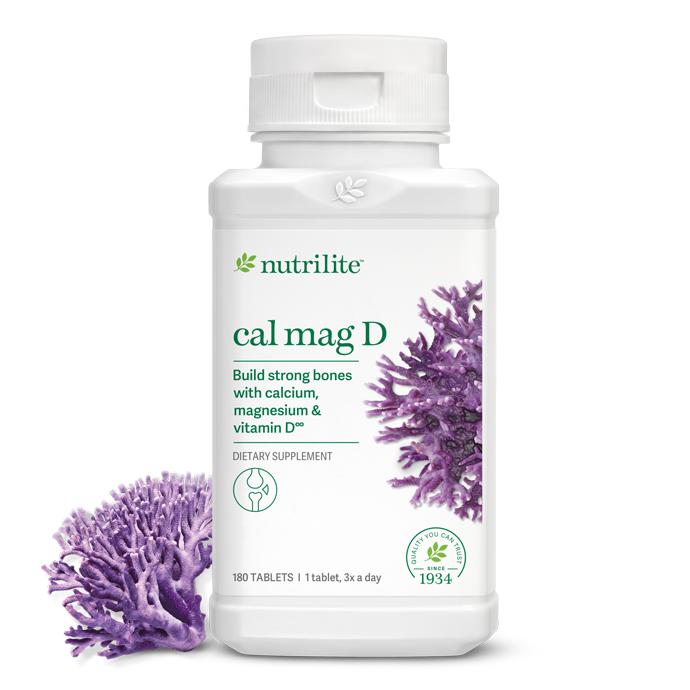 Amway Nutrilite Cal Mag D Bone Support Tablets, 180 Count, Plant-Based Calcium Magnesium Vitamin D Formula, Calcium Magnesium Supplement, Vitamin D Tablets, Cal Mag D Formula, Nutrilite Bone Support, Daily Nutrient Supplement Tablets, 180 Count Supplement