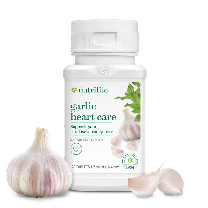Amway Nutrilite Garlic Heart Wellness Supplement 120 Tablets with Allicin for Daily Cardiovascular Support Natural Plant-Based Formula Peppermint Coated Non-GMO Ingredients Healthcare Fitness Edible Dietary