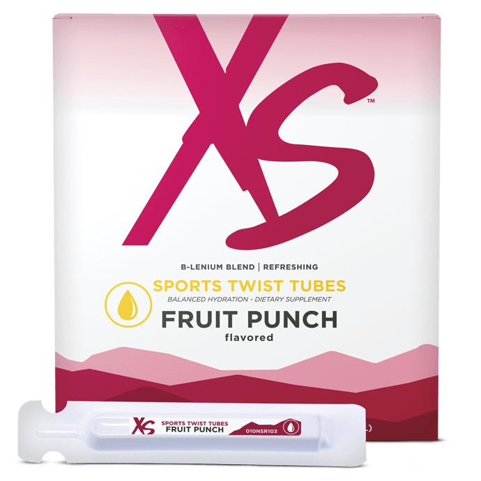 Amway XS Sports Twist Tubes Fruit Punch | Electrolyte Drink Mix | 20 Single-Serve Tubes | Fruit Punch Flavor | Drink Mix Powder | Individual Tubes | XS Sports | Electrolyte Beverage | Ready to Mix | Original Formula for Adults | 20 Servings | XS Product