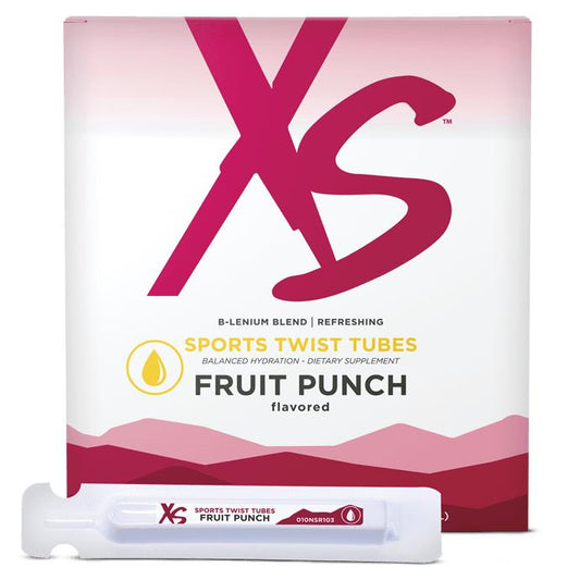 Amway XS Sports Twist Tubes Fruit Punch | Electrolyte Drink Mix | 20 Single-Serve Tubes | Fruit Punch Flavor | Drink Mix Powder | Individual Tubes | XS Sports | Electrolyte Beverage | Ready to Mix | Original Formula for Adults | 20 Servings | XS Product