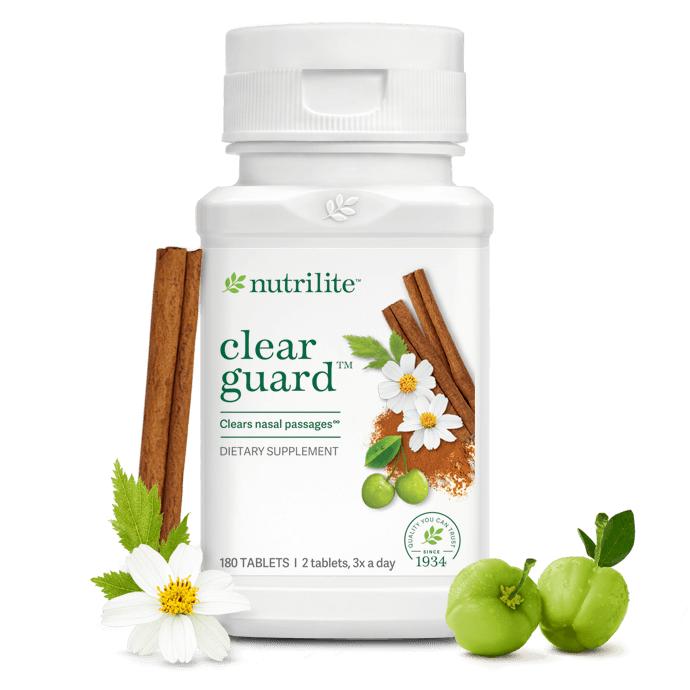 Amway Nutrilite ClearGuard Plant-Based Nasal Wellness Formula 180 Tablets | Acerola Cherry Cinnamon Spanish Needle | Plant-Based Formula | Nutrilite ClearGuard | 180 Tablets | Original Formula for Adults | Natural Plant Ingredients | Adult Formula Product