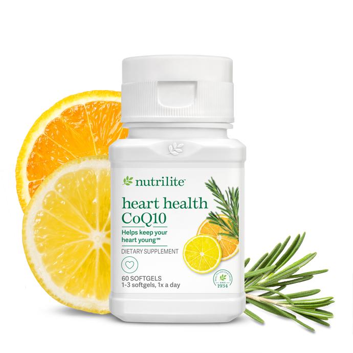 Amway Nutrilite CoQ10 Heart Wellness Softgels 60 Count | CoQ10 with Rosemary & Citrus Extracts | Coenzyme Q10 Softgels | Nutrilite CoQ10 Formula with Botanical Extracts | 60 Softgels | Natural Ingredient Formula for Adults | Plant-Based Formula for Adults