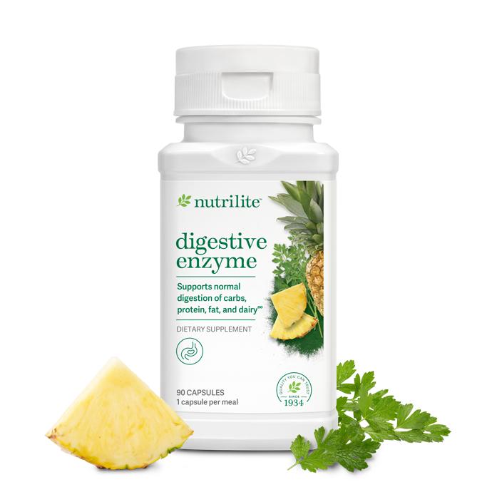 Nutrilite Digestive Enzyme 90 Capsules, Plant-Based Enzyme Supplement, Spirulina & Parsley Blend, Daily Digestive Support, Nutrient Absorption Formula, Natural Dietary Supplement, Adult Wellness, 90 Count