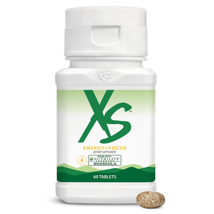 Amway XS Energy + Focus Dietary Supplement | 60 Tablets | Green Tea Extract & Rhodiola Rosea | Green Tea Extract | Rhodiola Rosea | XS Formula | 60 Tablets | Botanical Ingredients | Original XS Product | Tablet Formula for Adults | Plant Extracts Formula.