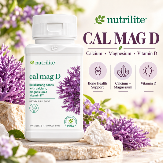 Amway Nutrilite Cal Mag D Bone Support Tablets, 180 Count, Plant-Based Calcium Magnesium Vitamin D Formula, Calcium Magnesium Supplement, Vitamin D Tablets, Cal Mag D Formula, Nutrilite Bone Support, Daily Nutrient Supplement Tablets, 180 Count Supplement