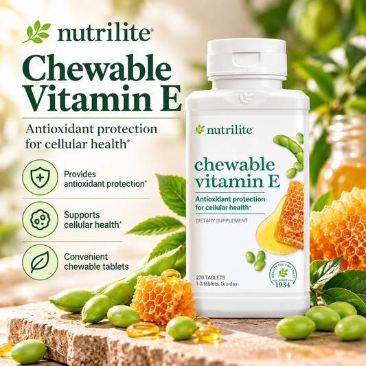Amway Nutrilite Chewable Vitamin E Tablets 270 Count | Vitamin E with Lecithin | Chewable Vitamin E | Vitamin E Tablets | Lecithin | Nutrilite Vitamin E | 270 Tablets | Chewable Tablets | Original Formula for Adults | Vitamin E Formula | Nutrient Formulas
