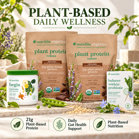Amway Nutrilite Begin 30 Holistic Wellness Program Solution – Chocolate/Chocolate | 30-Day Wellness Bundle | Begin 30 Vanilla Nutrition Solution with Nutrilite Begin 30 Vanilla Product Set and Daily Nutrition Components