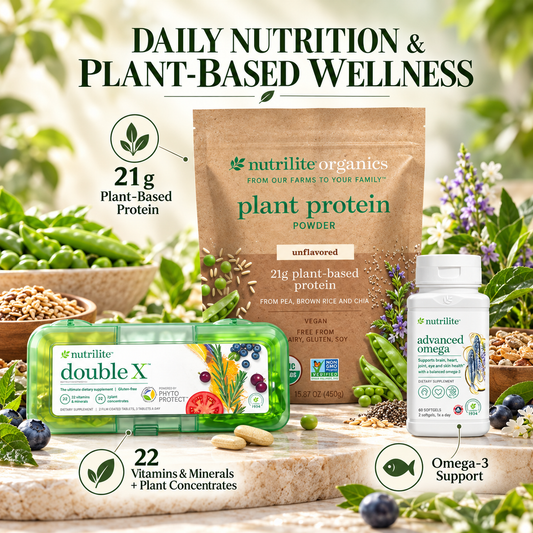 Amway Nutrilite Everyday Nutrition Solution Unflavored | Daily Nutrition Bundle Essential Nutrients Cellular Nutrition Dietary Supplement Daily Wellness Nutritional Wellness Unflavored Nutrition Formula