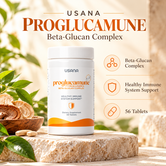 USANA Proglucamune | Beta Glucan Mushroom Extract Supplement Daily Wellness Essential Nutrients Immune System Support Cellular Nutrition Antioxidant Support Healthy Lifestyle Daily Supplement Nutritional Wellness
