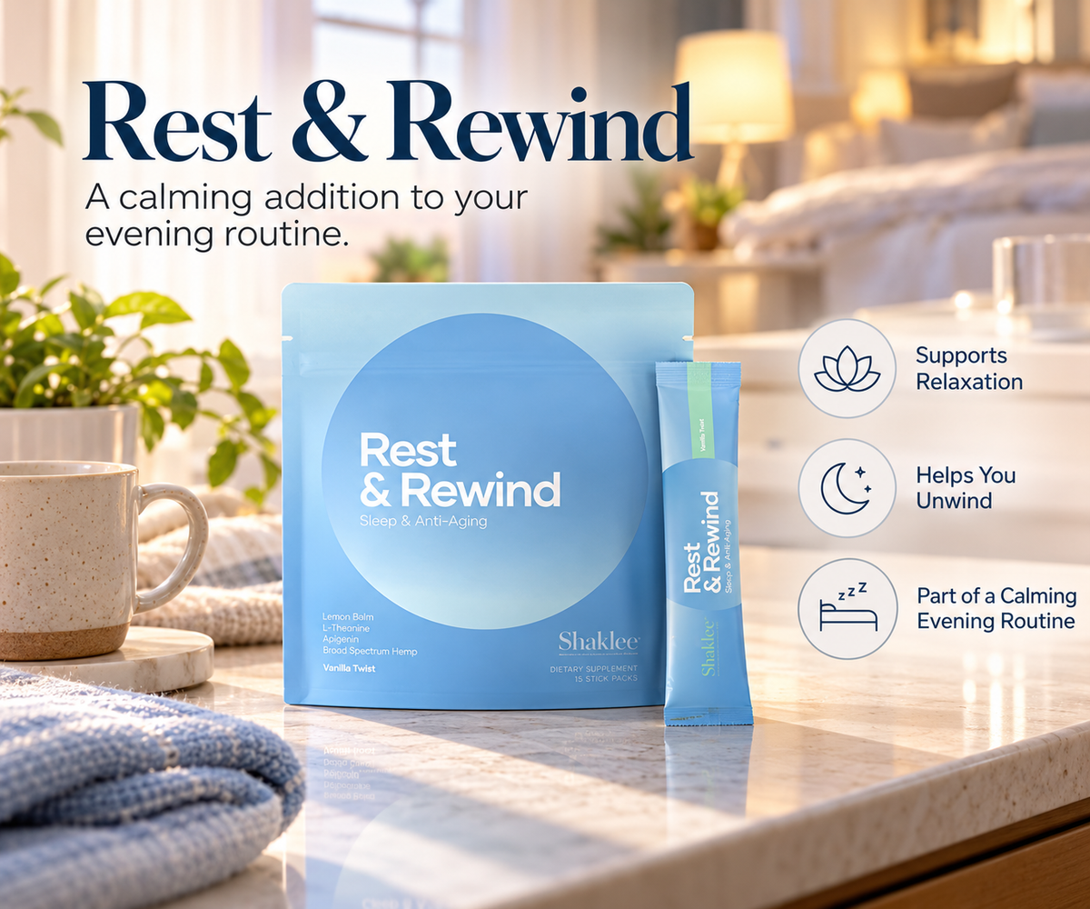 Shaklee Rest &amp; Rewind Relaxing Mint Tea with 5-HTP Lemon Balm and Magnesium