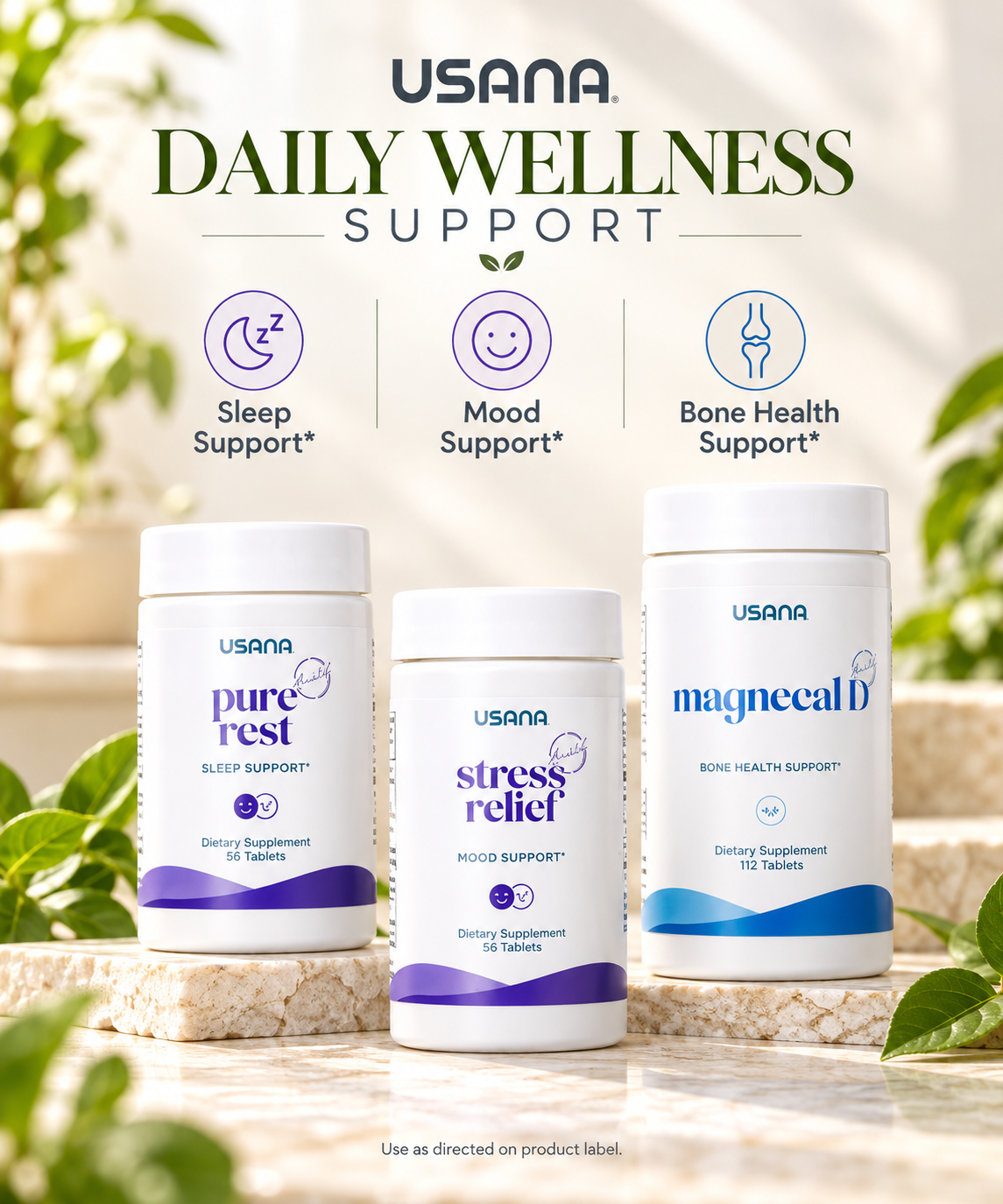 USANA Find Your Zen Bundle | Mood, Stress & Sleep Support Set | Melatonin Botanical Formula Probiotic Nutrients | USANA Wellness Products | Daily Routine Collection | Nighttime Formula | Original USANA Product Set for Adults | Complete Wellness Bundle Set