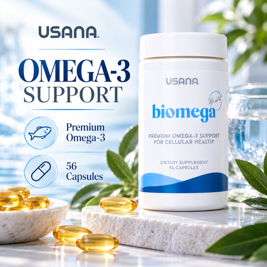 USANA BiOmega | Omega-3 Fish Oil Supplement with EPA, DHA & Vitamin D3 | Omega-3 Softgels | Fish Oil Softgels | EPA DHA Formula | Vitamin D3 | 56 Softgels | USANA Omega | Original USANA Product | Omega-3 Formula for Adults | Marine Omega Nutrient Formula