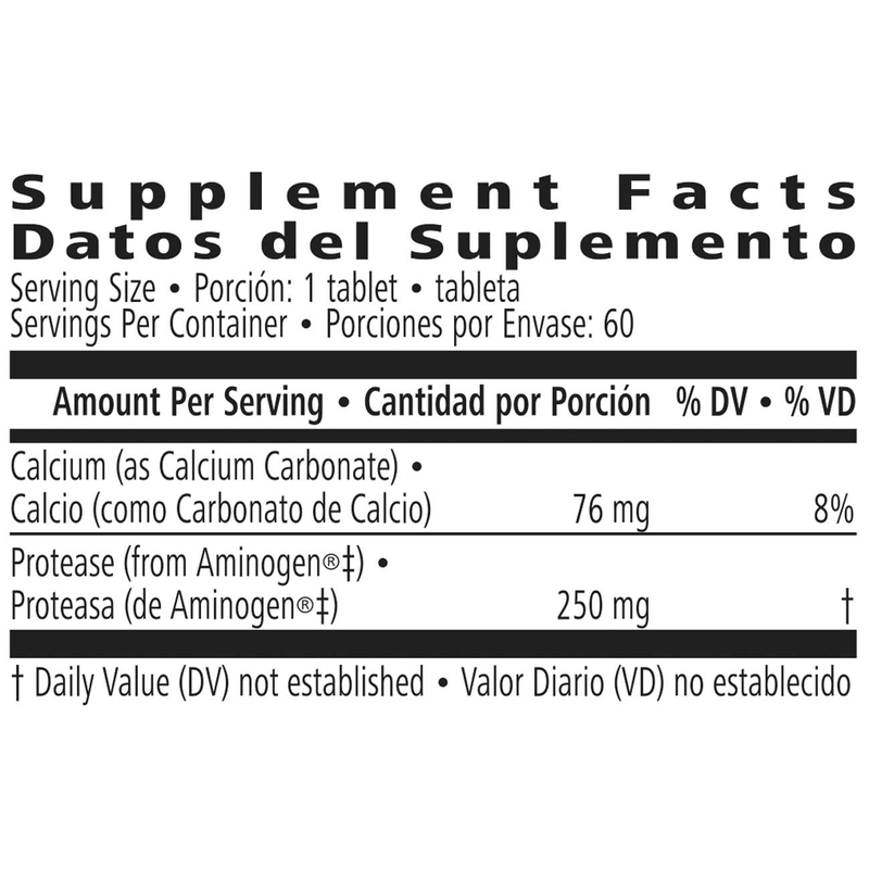 Aminogen: Advanced Enzyme Formula for Optimal Protein Digestion – 60 Tablets