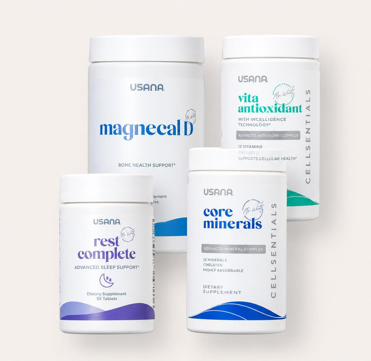 USANA Daily Renewal Pack | Daily Nutrition & Nighttime Wellness Bundle | HealthPak Proflavanol C100 BiOmega Probiotic CoQuinone 30 Vitamin D Proglucamune Daily Essentials Nighttime Routine Nutritional Products