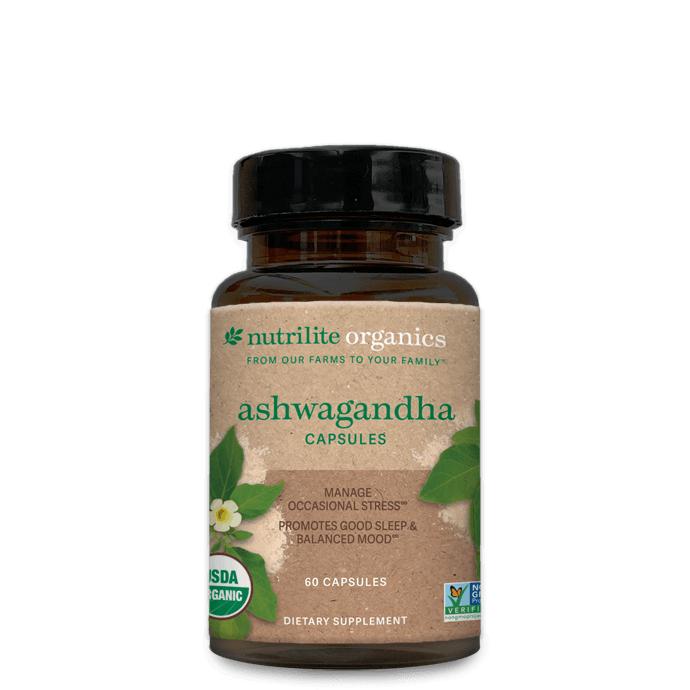 Amway Nutrilite Organic Ashwagandha Capsules 60 Count | Ashwagandha with Rosemary Extract | 890 mg Ashwagandha | Plant-Based Formula | Organic Ashwagandha | 60 Capsules | Nutrilite Organics | Herbal Capsules | Original Formula for Adult | Formula