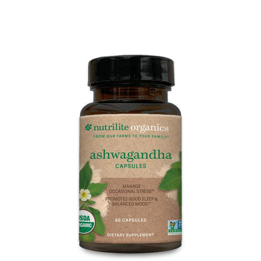 Amway Nutrilite Organic Ashwagandha Capsules 60 Count | Ashwagandha with Rosemary Extract | 890 mg Ashwagandha | Plant-Based Formula | Organic Ashwagandha | 60 Capsules | Nutrilite Organics | Herbal Capsules | Original Formula for Adult | Formula