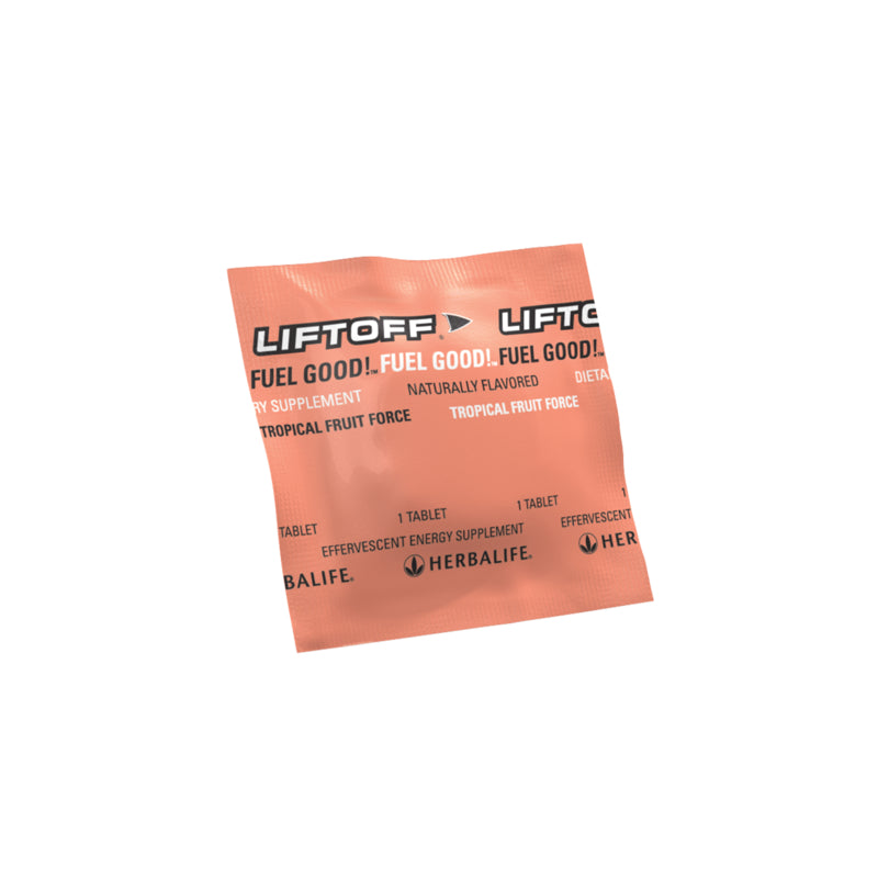 Liftoff® Tropical Fruit Energy Boost Tablets – Bulk Pack of 100 | Effervescent Caffeine, Ginseng & B Vitamins