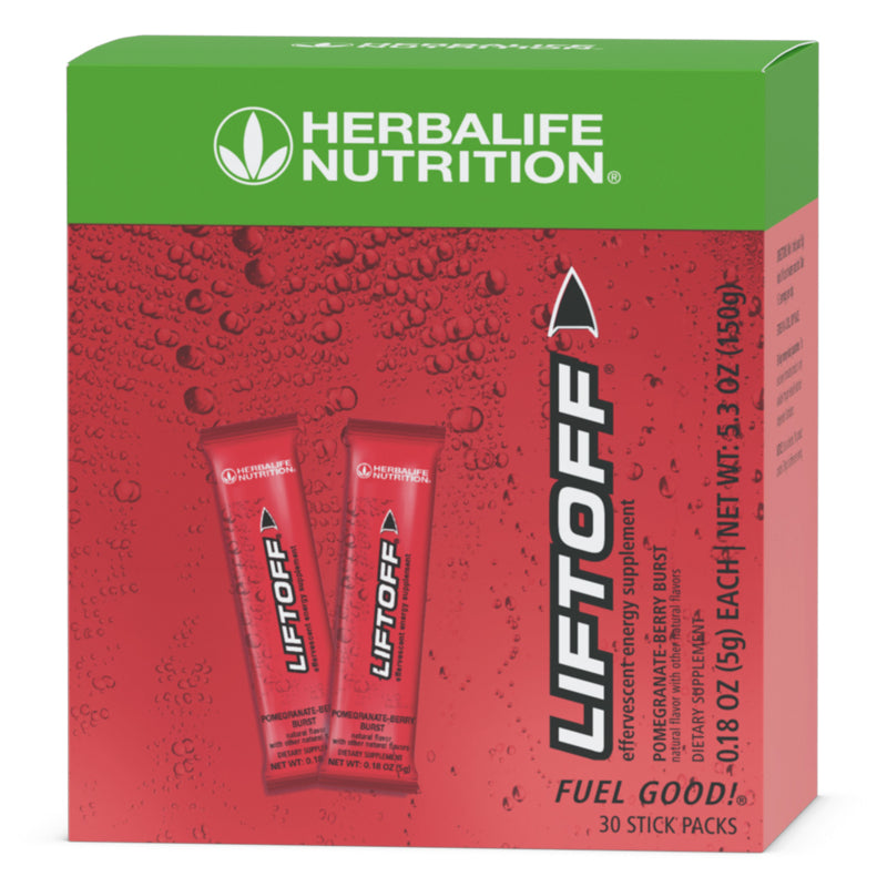 Liftoff®: Pomegranate-Berry Energy Stick Packs – Effervescent Caffeine & B Vitamins for Focus & Alertness