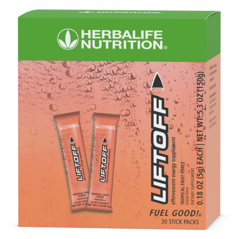 Liftoff® Tropical Fruit Force – Effervescent Energy Stick Packs with Caffeine & B Vitamins