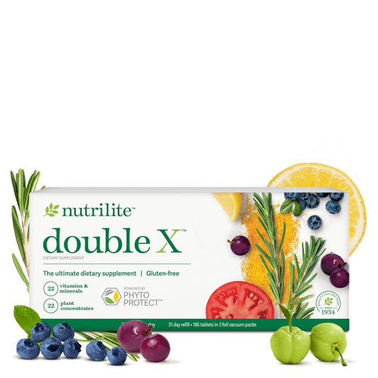 Nutrilite Double X 31-Day Supply Refill 186 Tablets, Complete Daily Multivitamin, Vitamin & Mineral Supplement, Plant-Based Formula, Gluten Free, Vegetarian, Daily Nutrition Support, Adult Wellness, Refill Pack