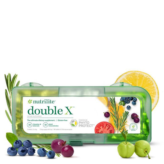 Nutrilite Double X Vitamin, Mineral & Phytonutrient Supplement 186 Tablets, 31-Day Multivitamin System, 3-Compartment Daily Pack, Daily Nutrition Support, Antioxidant Formula, Adult Wellness Supplement